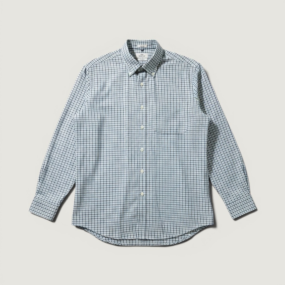 Peter Millar Shirt Mens Large Blue Check Button Down Long Sleeve Casual